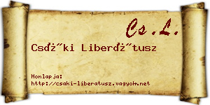 Csáki Liberátusz névjegykártya